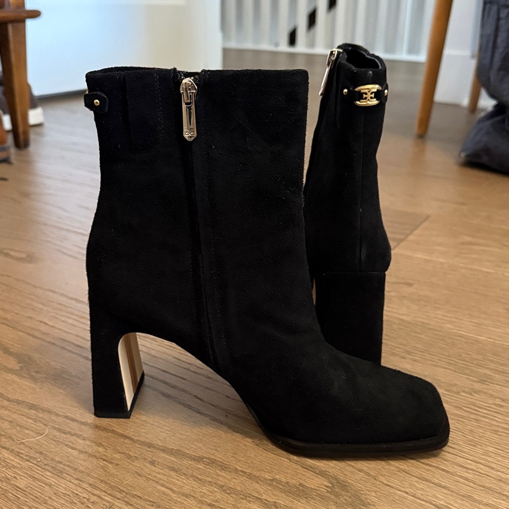 Sam Edelman Black Suede Heeled Boots - Picture 5 of 5